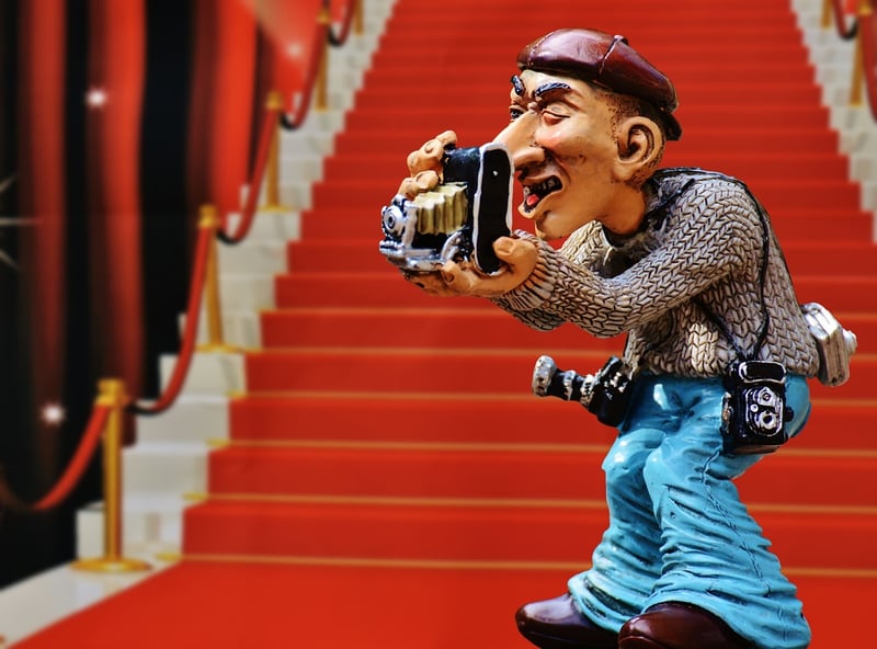 Paparazzi photographing celebrity